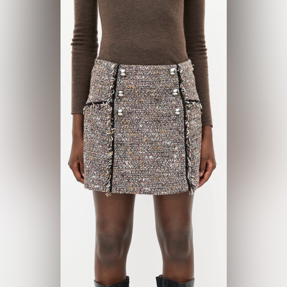 Multicolor Tweed Skirt